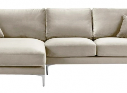 Loft Sofa Luxus Eckcouch Möbel Eckgarnitur Samt Couchen sofas beige Wohnzimmer